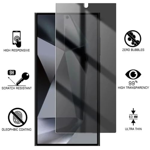 Privacy Screen Protector Tempered Glass for Samsung Galaxy Note 20 Ultra - Scratch Resistant Protective Film - Easy Installation Edge to Edge Protection - Bubble Free - size: Galaxy Note 20 Ultra