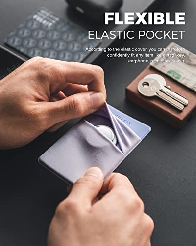 VULKIT Phone Card Holder Slim Elastic Adhesive Phone Wallet Credit Card Sleeves Sticker for Back of Smartphone(Lilac) - color: Lilac