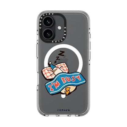 CASETiFY for iPhone 16 Case - Impact Clear Compatible with MagSafe | Not Yellowing | 6.6 ft. 3x Military Grade Drop Protection | I'm so busy | Clear - color: I'm so busy, size: Iphone 16 (6.1")