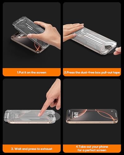 2 Pack for iPhone 15 Pro Max Privacy Screen Protector Tempered Glass:9H+ Durable, Auto Positioning, Bubble Free, High Definition, Easy Installation