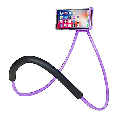 Universal Moblie Phone Stand,Lazy Cell Phone Holder&Neck Tablet Phone Mount - color: Purple