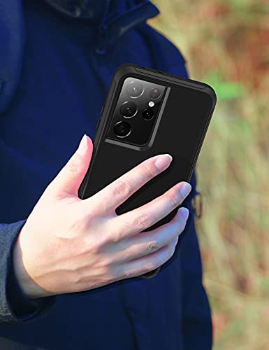 MXX Case Compatible with Galaxy S21 Ultra Case, 3-Layer Super Full Heavy Duty Body Bumper Cover/Shock Protection/Dust Proof, Designed for Samsung Galaxy S21 Ultra 5G 6.8 Inch 2021 (Black) - color: Black