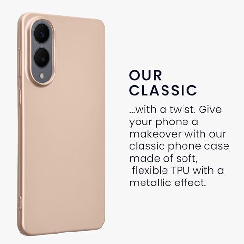 kwmobile Case Compatible with Samsung Galaxy S25 Edge Case - Soft Slim Metallic TPU Silicone Cover - Metallic Gold - color: metallic gold, size: Galaxy S25 Edge