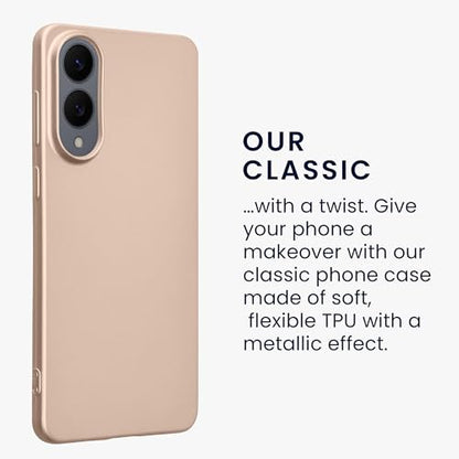 kwmobile Case Compatible with Samsung Galaxy S25 Edge Case - Soft Slim Metallic TPU Silicone Cover - Metallic Gold - color: metallic gold, size: Galaxy S25 Edge