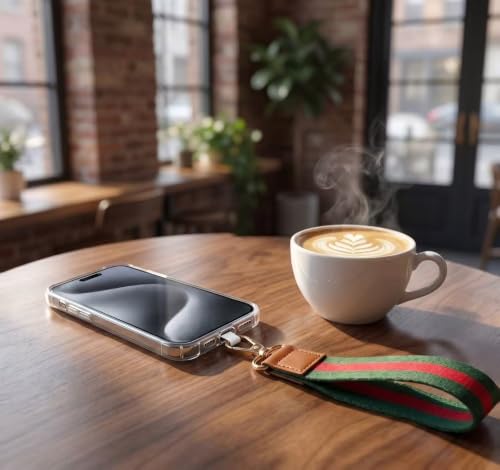 Phone Wrist Strap Anti-Lost Lanyard, Wired Wireless Charging, 2 Tether Tabs Travel Outdoor Daily Use