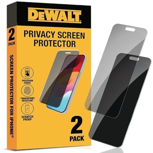 DEWALT Heavy Duty 2Pack Privacy Screen Protector for iPhone 14 Pro Max - size: iPhone 14 Pro Max