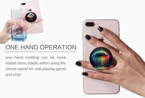 6 Pack Universal Phone Grip,Cell Phone Finger Holder Stand for Smartphone and Tablets - Colorful Wave Boat Black
