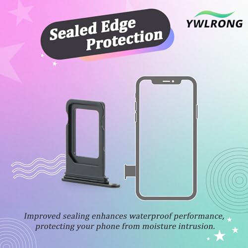 2PCS SIM Card Tray for iPhone 12 SIM Card Slot Holder Replacement for iPhone 12 A2403 A2172 A2402 with Open Eject Pin(Black)