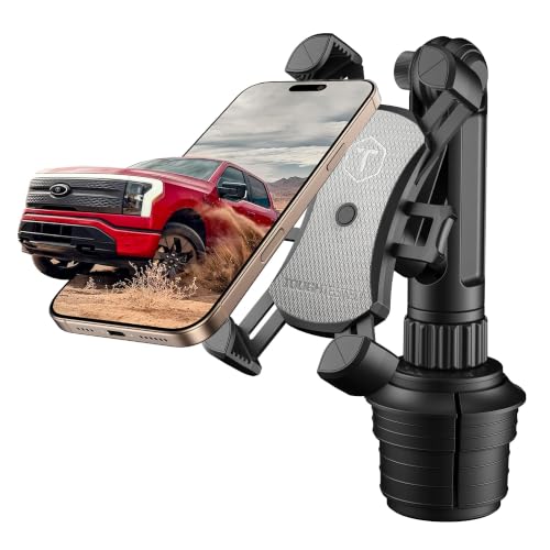 ToughTested Cup Holder Phone Mount, Heavy Duty Boom Arm, Adjustable Grip
