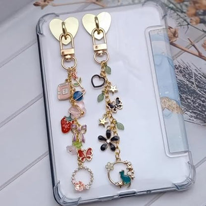 20pcs Phone Charm Hook, Cell Phone Finger Ring, Heart Phone Holder, Adhesive Metal Phone Finger Grip Loop Stand for Mobile Phone Case DIY Accessories
