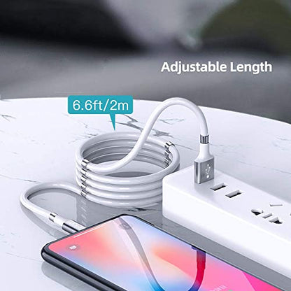 AICase Magnetic Charging Cable,(6.6 FT) Super Organized Charging Magnetic Absorption Nano Data Cable for Phone 14 13 12 11/XS/XS Max/XR/X/8/8 Plus/7/7 Plus/6s/6s Plus/6/6 Plus/SE/5s/5c/5/Pad/Pod - size: 6.6 ft