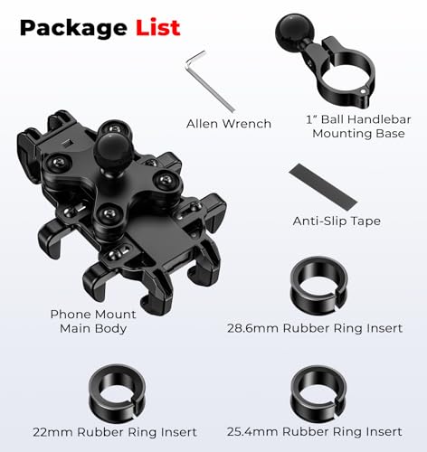 VAZESWIN Motorcycle Phone Mount Holder with Vibration Dampener