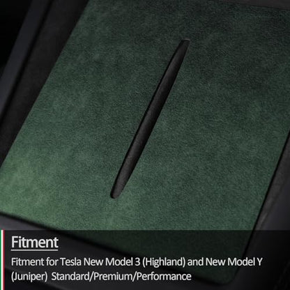 Suede Wireless Charger Pad for Tesla Model 3 24-26 Model Y 25-26 Green - color: Green