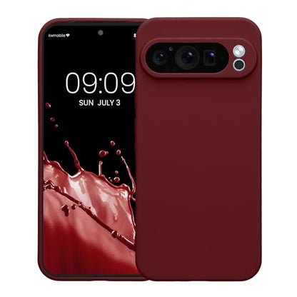 kwmobile Case Compatible with Google Pixel 9 Pro XL Case - Protective Slim TPU Phone Cover - Soft Matte Finish - Bordeaux Violet - color: bordeaux violet