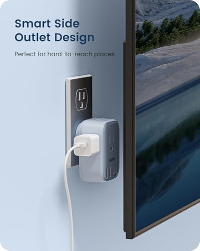 LENCENT Multi Plug Outlet Extender with USB C, Electrical Outlet Expander - color: Blue
