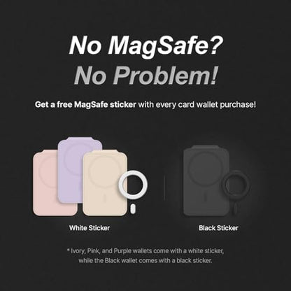 DCHK Magnetic Card Wallet, Slim Card Holder with 3 Slots, Holds up to 6 Cards, Strong Adhesion Ring Included, Compatible with Magsafe iPhone 12/13/14/15/16 (Not for Mini Models) - color: Pruple