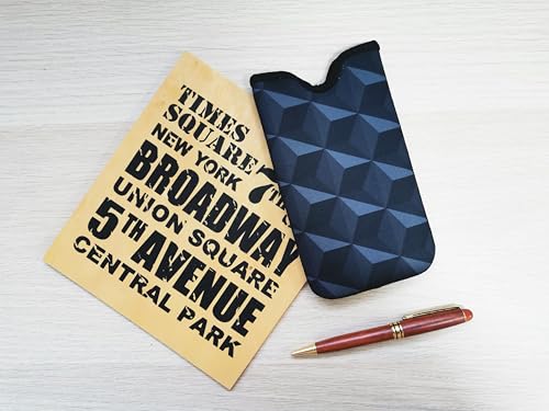 Tainada Neck Phone Holder Pouch w/Belt Loop (Black Geometric Pattern) - color: Black Geometric Pattern