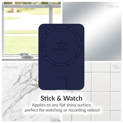 Velvet Caviar Suction Cup Phone Case Mount Compatible with MagSafe Devices Only - Magnetic Silicone Sticky Phone Grip Holder for iPhone Back of Phone - Mirror Gripper (Admiral Navy) - color: Admiral Navy