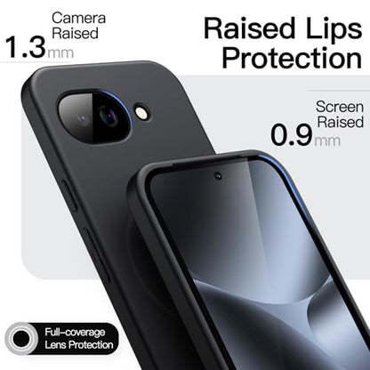 JETech Magnetic Slim Case for Google Pixel 10a, Black | Compatible with MagSafe, Anti-Slip Grip, Full Camera Lens Protection, Ultra-Thin Lightweight, Matte Finish Phone Cover - color: Black