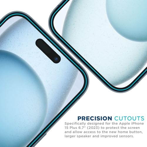 Tech Armor Screen Protector for iPhone 15 Plus, Ballistic Glass, 3-Pack - size: iPhone 15 Plus-6.7 Inch