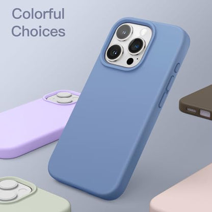 JETech Silicone Case for iPhone 15 Pro, Winter Blue | Silky Soft Touch, Shockproof Protection, Scratch Resistant, Microfiber Lining - color: Winter Blue, size: iPhone 15 Pro