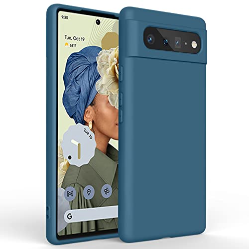 Silicone Phone Case Compatible with Google Pixel 6, Soft Protective Smart Phone Case for Women Men, Durable Anti-Scratch Shockproof Phone Cover Dark Blue - color: Dark Blue