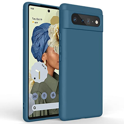 Silicone Phone Case Compatible with Google Pixel 6, Soft Protective Smart Phone Case for Women Men, Durable Anti-Scratch Shockproof Phone Cover Dark Blue - color: Dark Blue