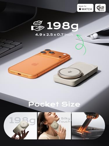 THREEKEY 3 in 1 Qi2 Wireless Charging Station, 25W Magnetic Charger with MFi-Certified Apple Watch Module for iPhone 17/16/15/14/13/12, AirPods, Pixel 10 Pro XL, 45W Adapter - color: Sand
