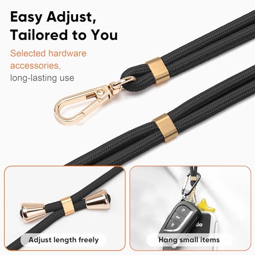 Phone Lanyard Crossbody/Neck Universal Adjustable Cell Phone Strap - color: Grey
