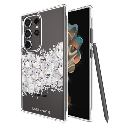 Case-Mate Samsung Galaxy S24 Ultra Case [6.8"] [12ft Drop Protection] [Wireless Charging] Touch of Pearl Phone Case for Samsung Galaxy S24 Ultra - Luxury Bling Glitter, Anti-Scratch, Shockproof, Slim - color: Touch of Pearl