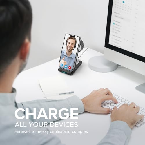 3 in 1 Fast Wireless Charging Station for Multiple Apple Devices - color: Black
