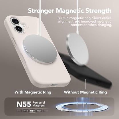 GONEZ Magnetic for iPhone 16 Case, Silicone Cover Stone - color: A-Stone, size: Iphone 16