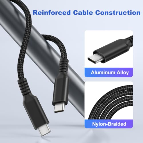 Basesailor USB C to USB C 60W Cable 1.6FT 2Pack Black Braided Fast Charging - color: Black, size: 1.6FT/0.5M