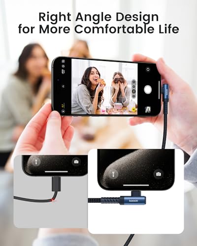 60W USB C Cable, Right Angle Type C Fast Charging Cable, 6.6FT 2-Pack - size: 6.6FT+6.6FT