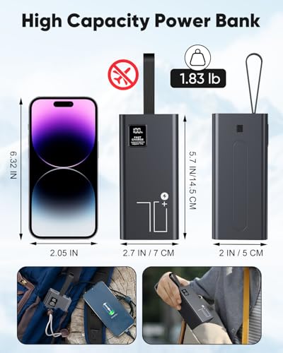70000mAh Fast Charging Portable Charger Power Bank for iPhone - size: 70000mAh