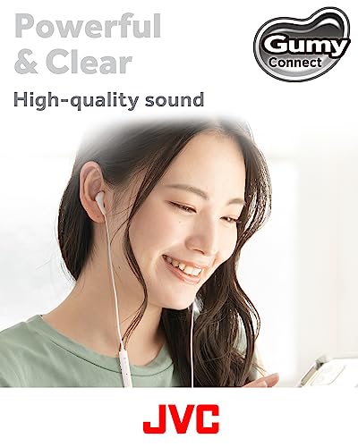 JVC Gumy Connect USB-C Wired Earbuds Headphones, Delay-Free for Videos and Gaming, Built-in DAC Reduces Noise and Improves Sound Quality, 9.2 mm Diameter Neodymium Drivers - HAFR9UCB (Black) - color: Black, size: USB-C Jack