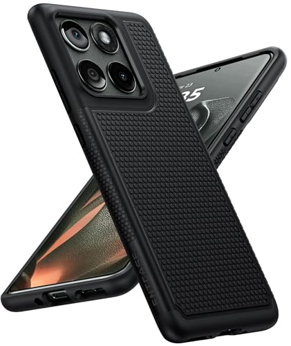 FNTCASE for Motorola Edge 2025 Case: Dual Layer Non Slip Matte Textured | Shockproof Military Grade Drop Protection, Anti-Scratch, Rugged Protective Cell Phone Cover, for Daily Use, Black - color: Black, size: For Motorola Edge 2025