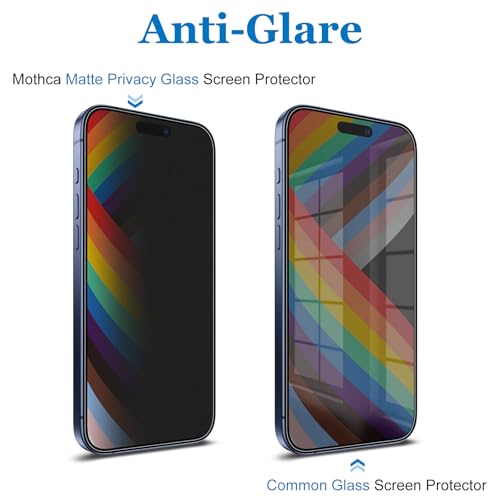 Mothca Matte Privacy Screen Protector for iPhone 17 Pro Max[6.9 inch] with Easy Installation Tool, Anti Spy Anti Glare Full Coverage Tempered Glass, Anti-Fingerprint, Case Friendly, Smooth as Silk