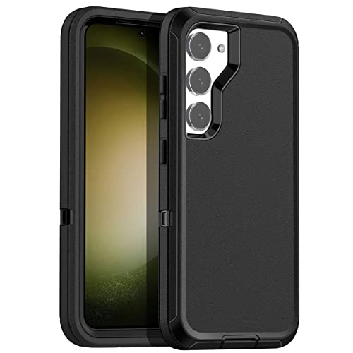 AICase for Galaxy S23 Case with Detachable Anti-Lost Hand Strap/Wristband,Heavy Duty Drop Protection Full Body Rugged Shockproof/Dust Proof 3-Layer Military Protective Durable for Samsung S23 6.1" - color: Black+Black Anti-lost wristband