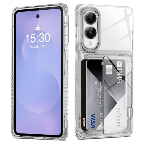 ACANDYA for Samsung Galaxy S25 Edge Case Wallet Clear with Card Holder Protective Shockproof Anti-Scratch Anti-Yellow Heavy Duty Protection Cover for Samsung Galaxy S25 Edge 6.7 inch Transparent - size: for Galaxy S25 Edge
