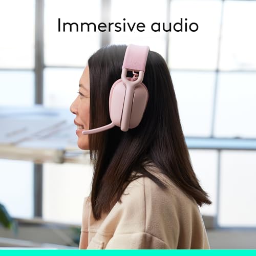 Logitech Zone Vibe 100 Lightweight Wireless Over Ear Headphones - Rose - color: Rose