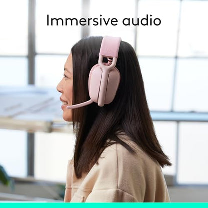 Logitech Zone Vibe 100 Lightweight Wireless Over Ear Headphones - Rose - color: Rose