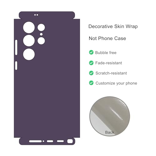 2 Pack Skin Wraps Compatible with Samsung Galaxy S24 Ultra (Dark Purple) - color: Dark Purple