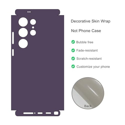 2 Pack Skin Wraps Compatible with Samsung Galaxy S24 Ultra (Dark Purple) - color: Dark Purple