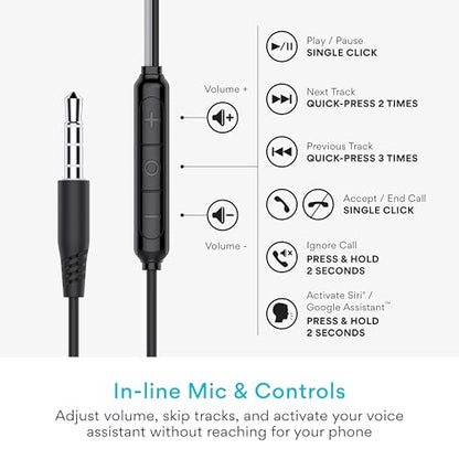 MEE audio SleepTones Wired Sleep Earbuds 3.5mm Plug for Side Sleepers with Lightweight Low-Profile Silicone Earpieces, Noise Reduction Sleeping Headphones with Built-in Mic, & Volume Controls - size: 1-Pack