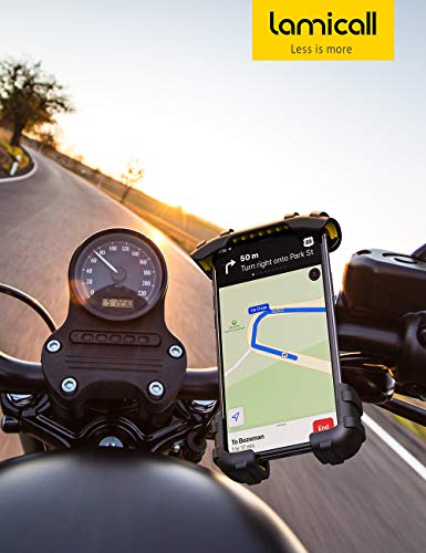 Lamicall Bike Phone Holder Motorcycle Mount - One-Hand Operation, Lockable - color: Yellow