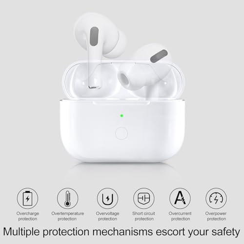 CCAN Compatible with AirPod Pro 2nd&1st Generation Charging Case Replacement, Air Pod Pro 2 1 Charger Case with Bluetooth Pairing Sync Button,White - color: White