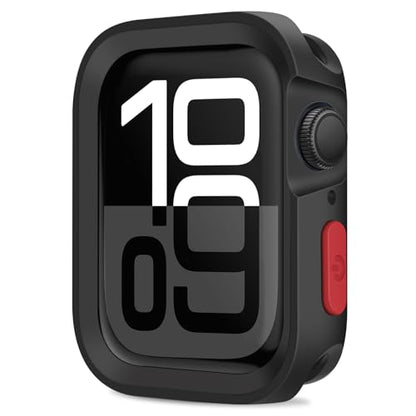 Amizee Rugged Case Compatible with Apple Watch Case Series 11/10 42mm, Soft TPU Shockproof Bumper Drop Proof Protective Cover Compatible with iWatch - Black - color: Black, size: 42 mm