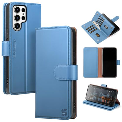 Shieldtop Compatible with Samsung Galaxy S23 Ultra 5G Wallet Case with Card Holder,Women Men RFID Blocking PU Leather Flip TPU Protective Cover Credit Card Slots,Phone Case for S23 Ultra,Light Blue - color: Light Blue, size: Galaxy S23 Ultra - 6.8"