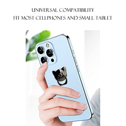 [2 Packs] Cat Glossy Cell Phone Ring Holder Stand, 360 Degree Rotation Finger Ring Kickstand with Polished Metal Phone Grip for Magnetic Car Mount, Smartphone Accessories